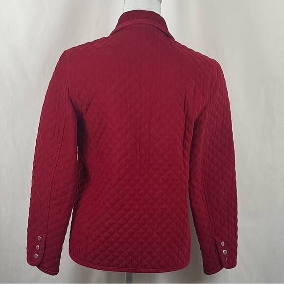 Talbots Red Quilted CottageCore Casual Feminine Jacket NWOT Size S - Picture 4 of 10
